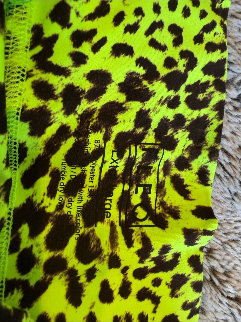 Fleo Neon Yellow and Black Leopard Athletic Shorts - Picture 3 of 3